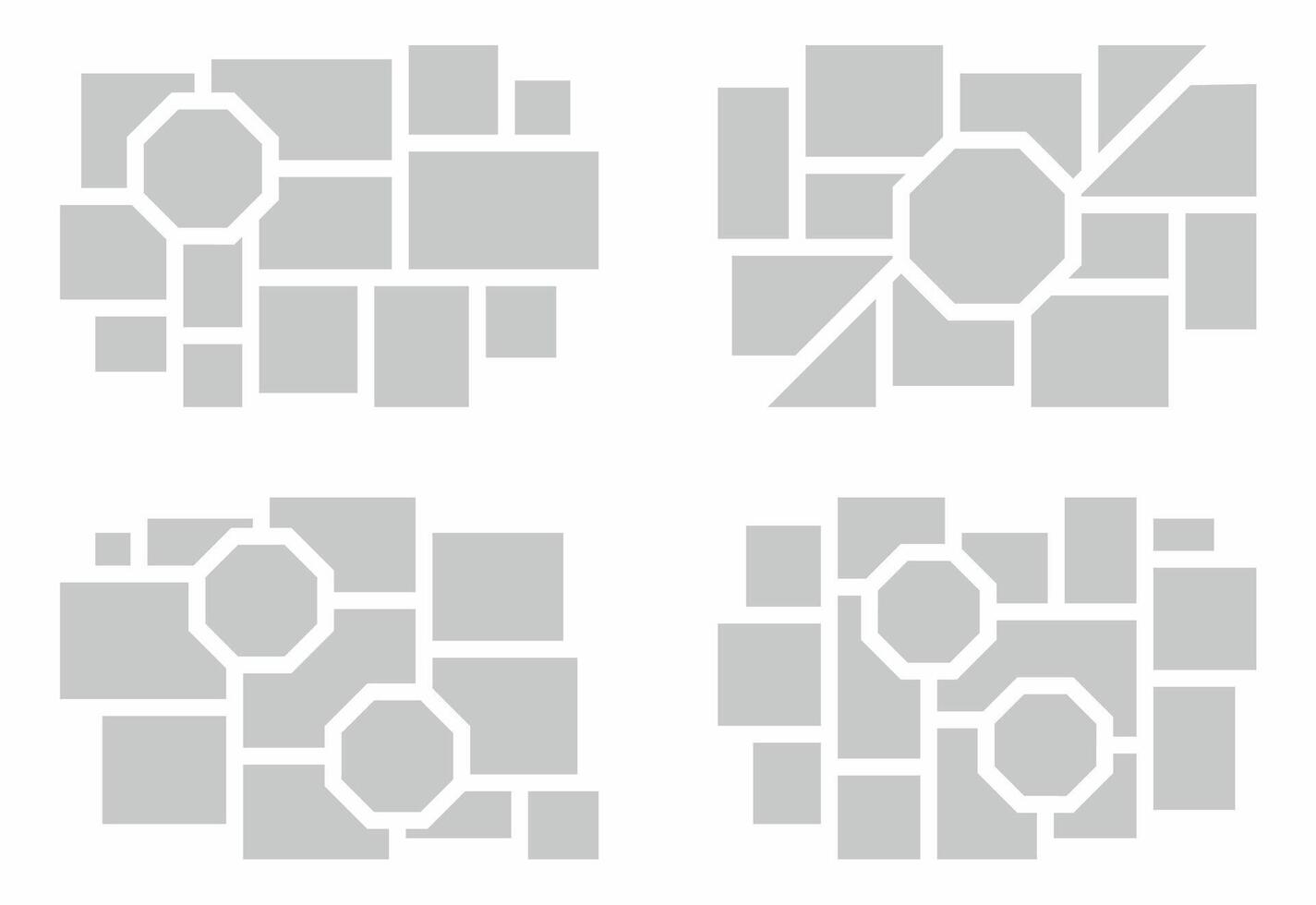 Pictures or photos frame collage. comics page grid layout abstract photo frames and digital photo wall template vector