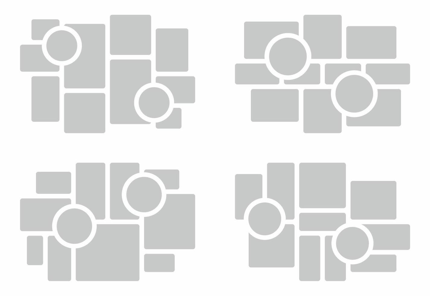 Pictures or photos frame collage. comics page grid layout abstract photo frames and digital photo wall template vector
