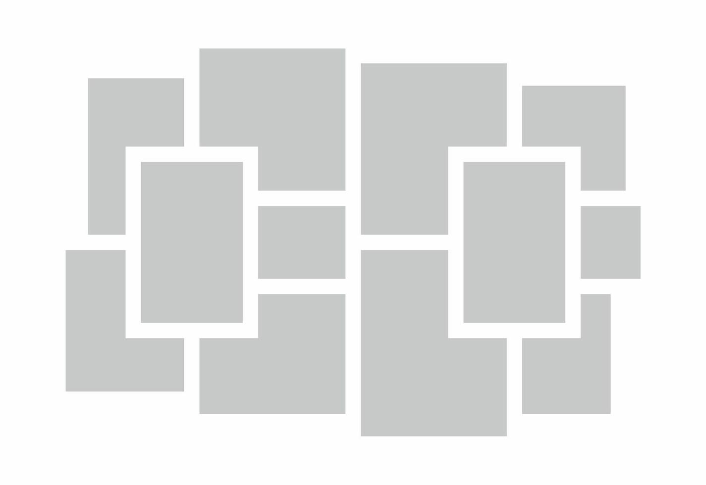 Pictures or photos frame collage abstract photo frames and digital photo wall template vector