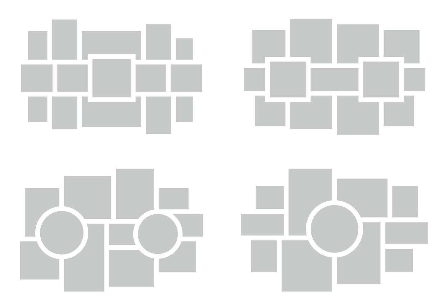 Pictures or photos frame collage. comics page grid layout abstract photo frames and digital photo wall template vector