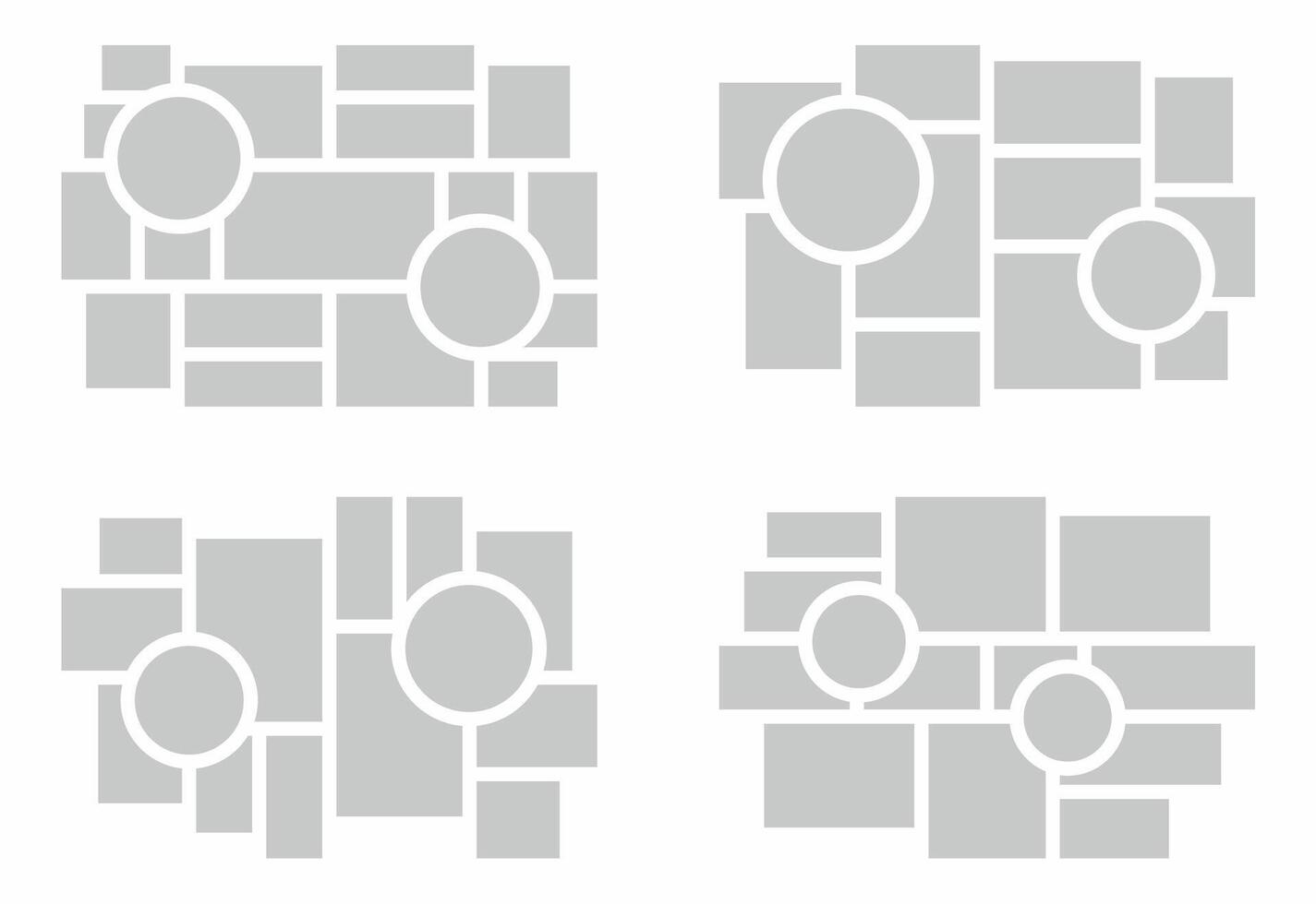 Pictures or photos frame collage. comics page grid layout abstract photo frames and digital photo wall template vector