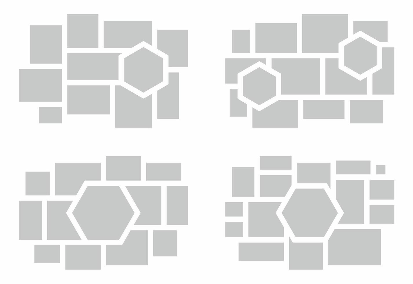 Pictures or photos frame collage. comics page grid layout abstract photo frames and digital photo wall template vector