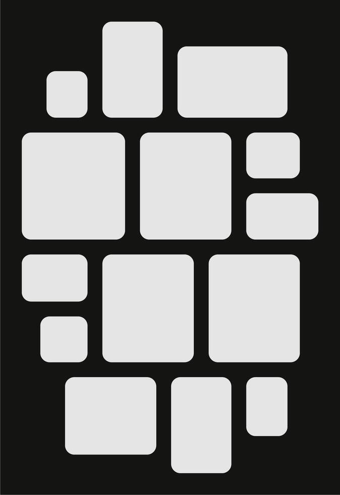 Pictures or photos frame collage. comics page grid layout abstract photo frames and digital photo wall template vector