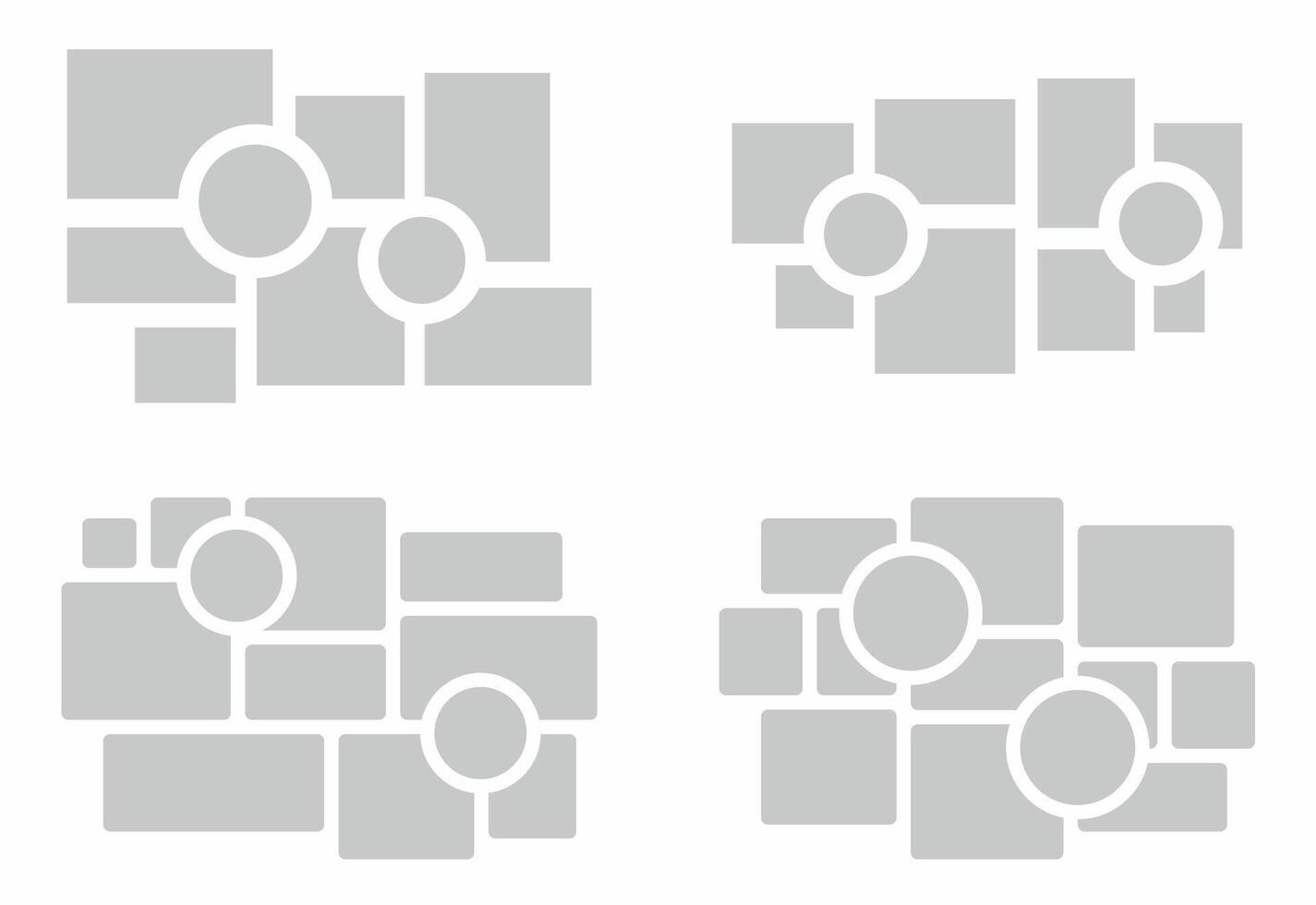 Pictures or photos frame collage. comics page grid layout abstract photo frames and digital photo wall template vector