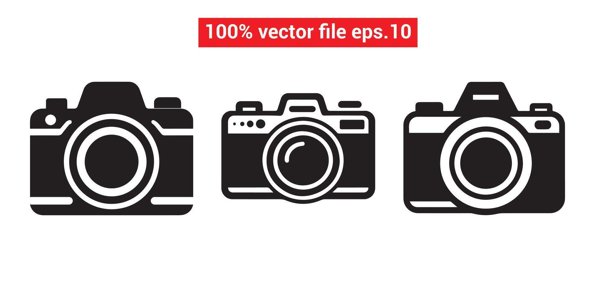 illustration of a camera icon. Sign and symbol for a photo camera. Icon for photography vector