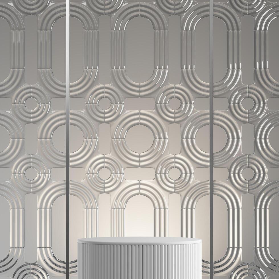 abstract background glass circle pattern for product presentation. 3D illustration photo