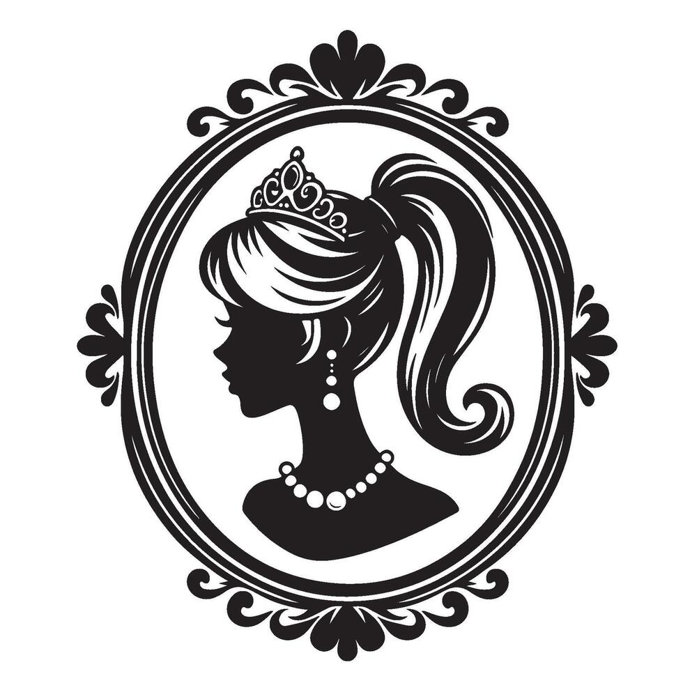 Silhouette of a Princess in Frame vector