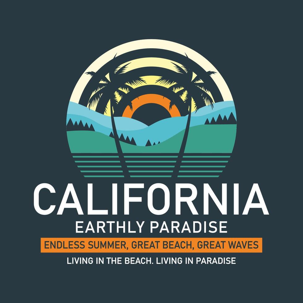 California earthly paradise design typography for casual style vector