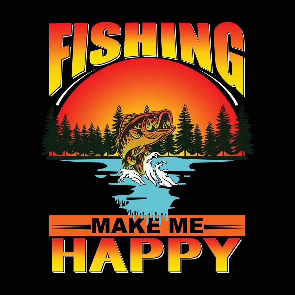 fishing t shirt design vector