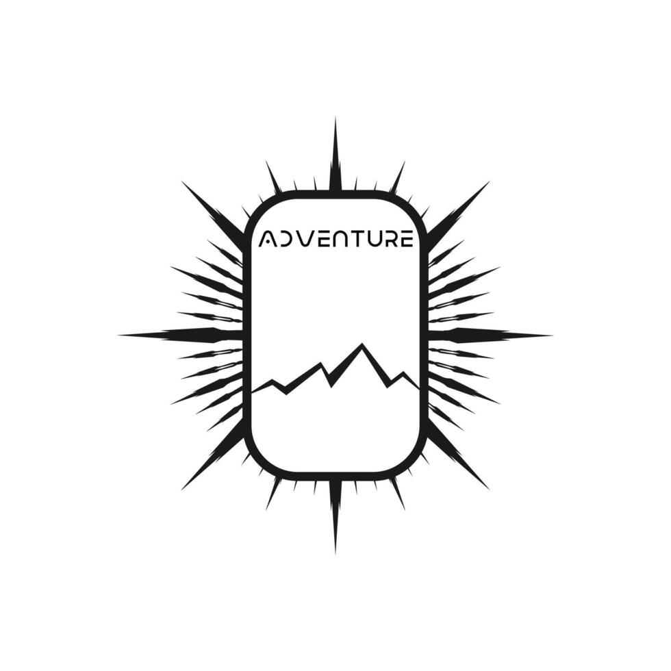 Mountain adventure badge logo graphic illustration on background vector