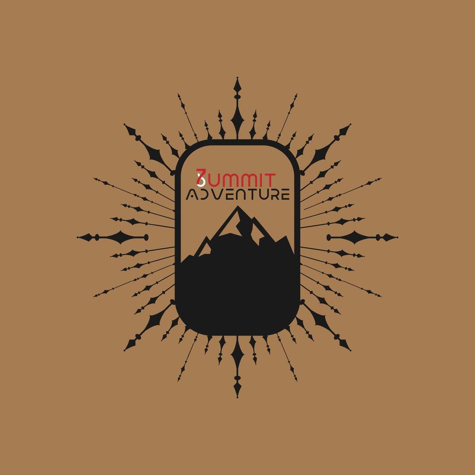Mountain adventure badge logo graphic illustration on background vector
