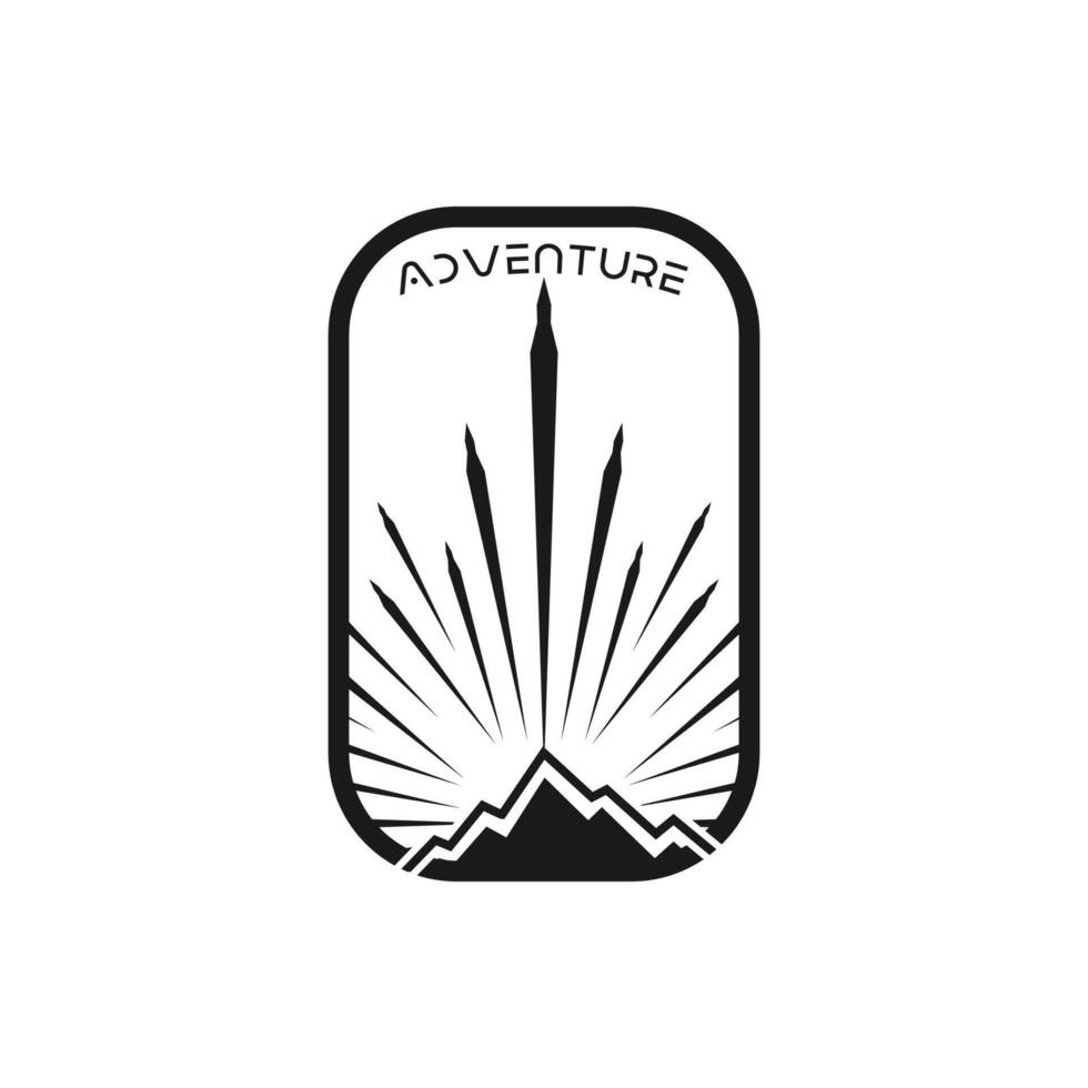 Mountain adventure badge logo graphic illustration on background vector