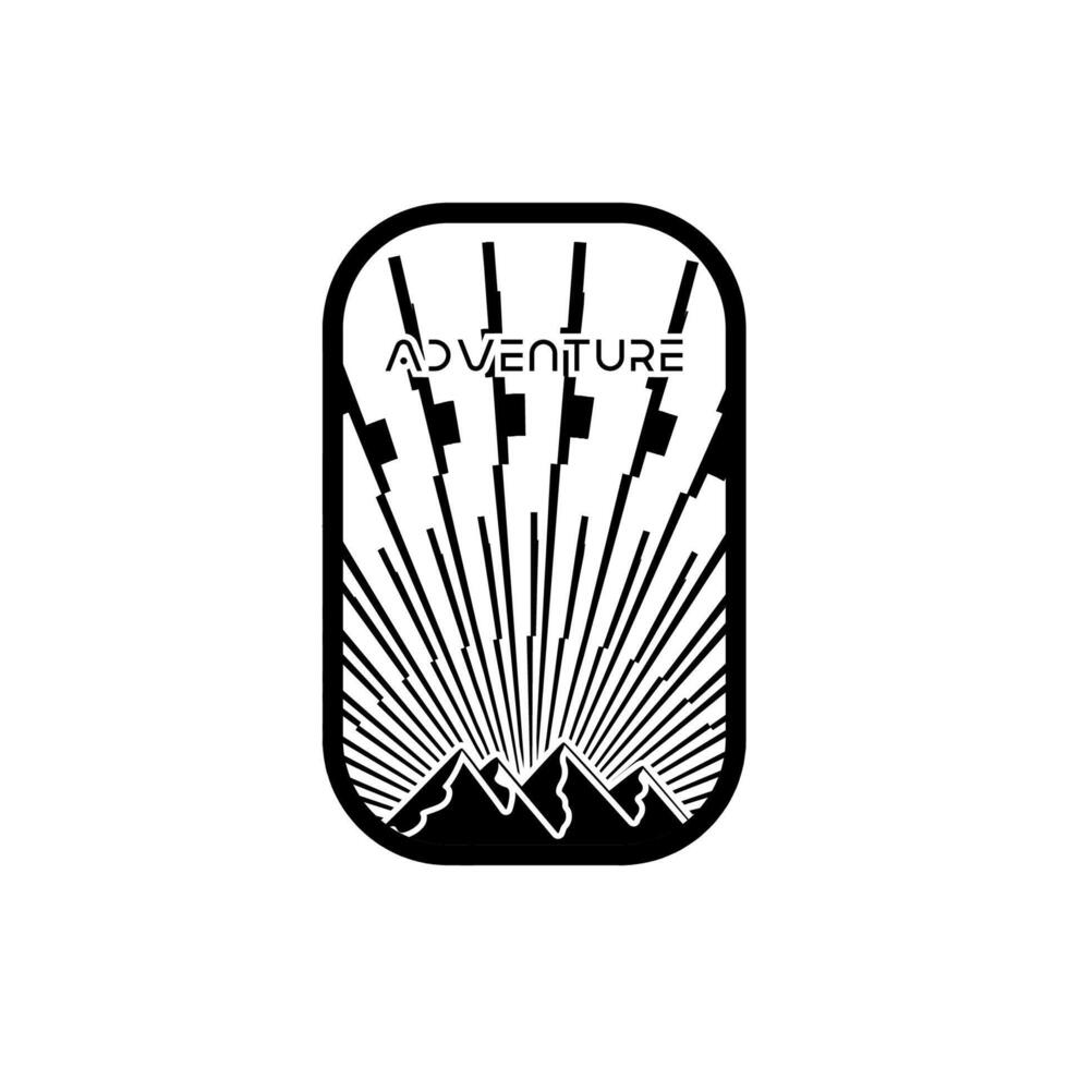Mountain adventure badge logo graphic illustration on background vector