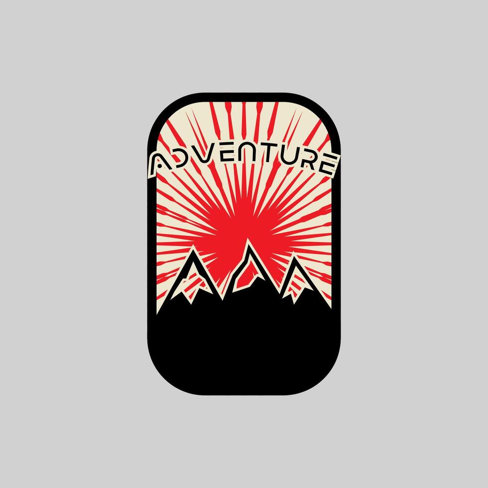 Mountain adventure badge logo graphic illustration on background vector