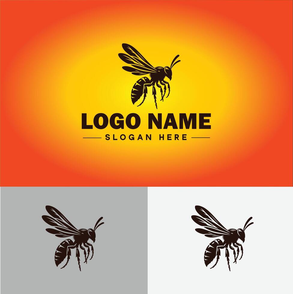 hornet bee logo icon for business brand app icon hornet bee logo template vector