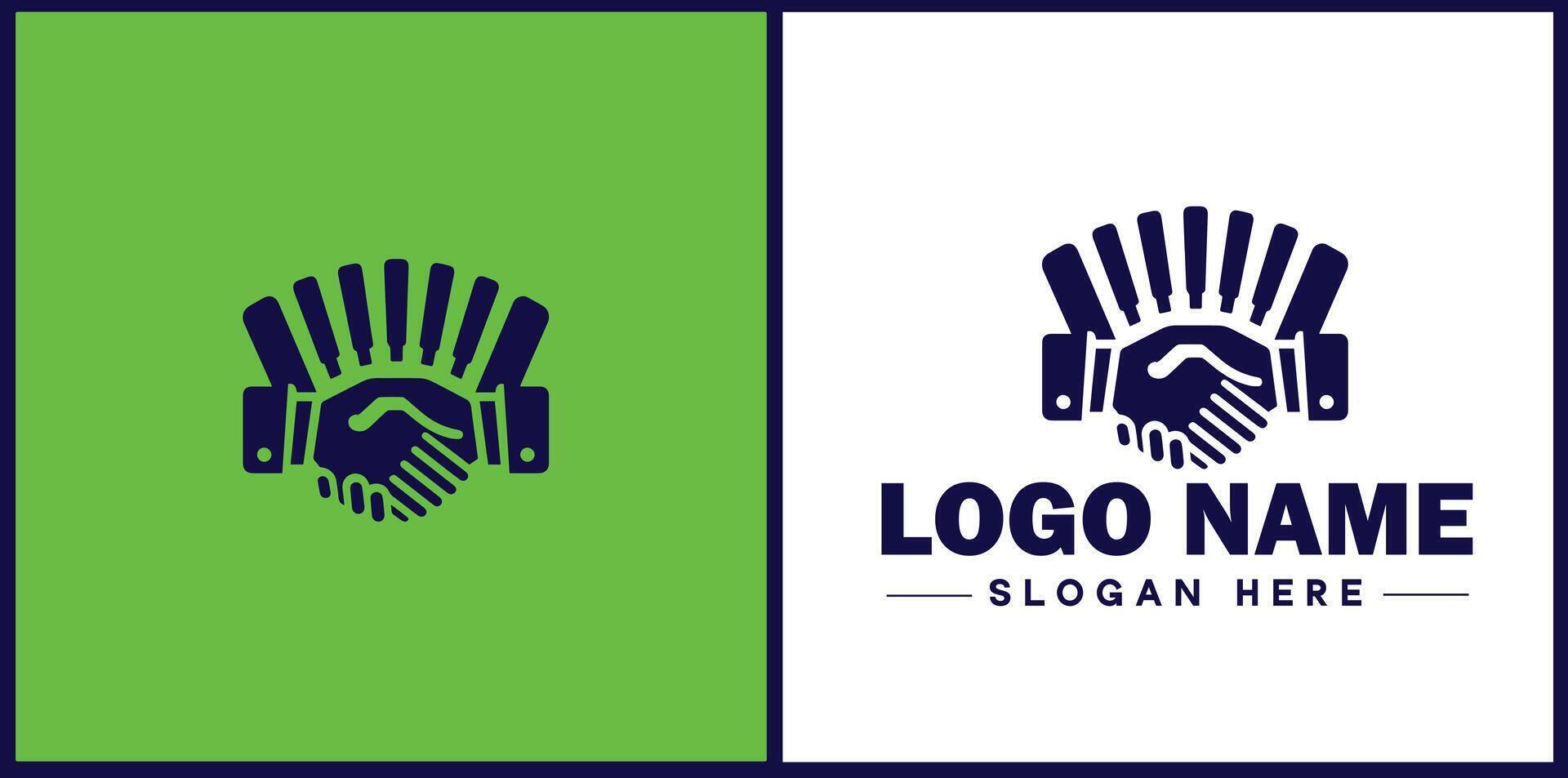 handshake logo icon for business brand app icon deal people friendship partnership cooperation vector