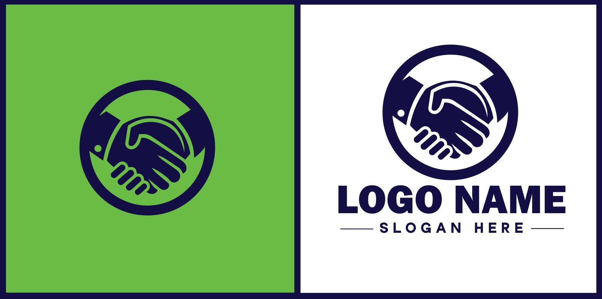 handshake logo icon for business brand app icon deal people friendship partnership cooperation vector