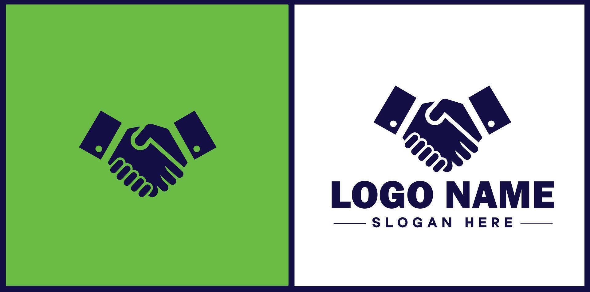 handshake logo icon for business brand app icon deal people friendship partnership cooperation vector