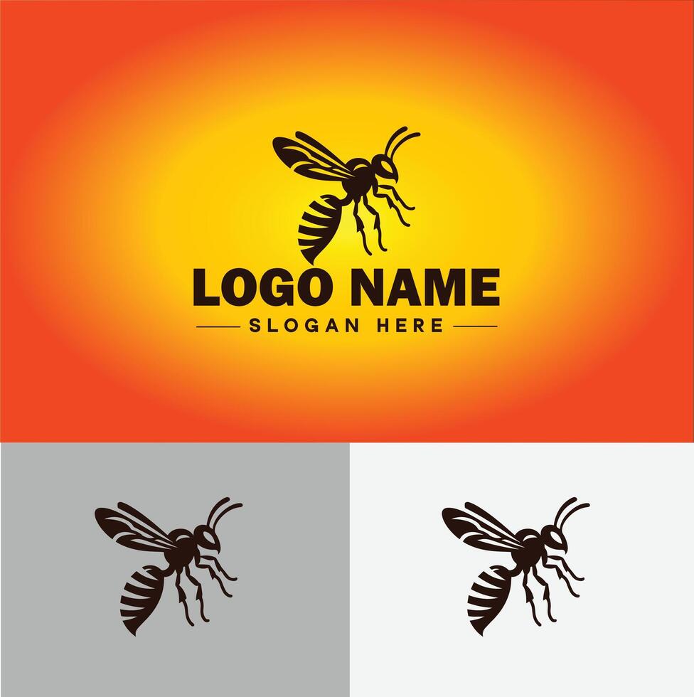 hornet bee logo icon for business brand app icon hornet bee logo template vector