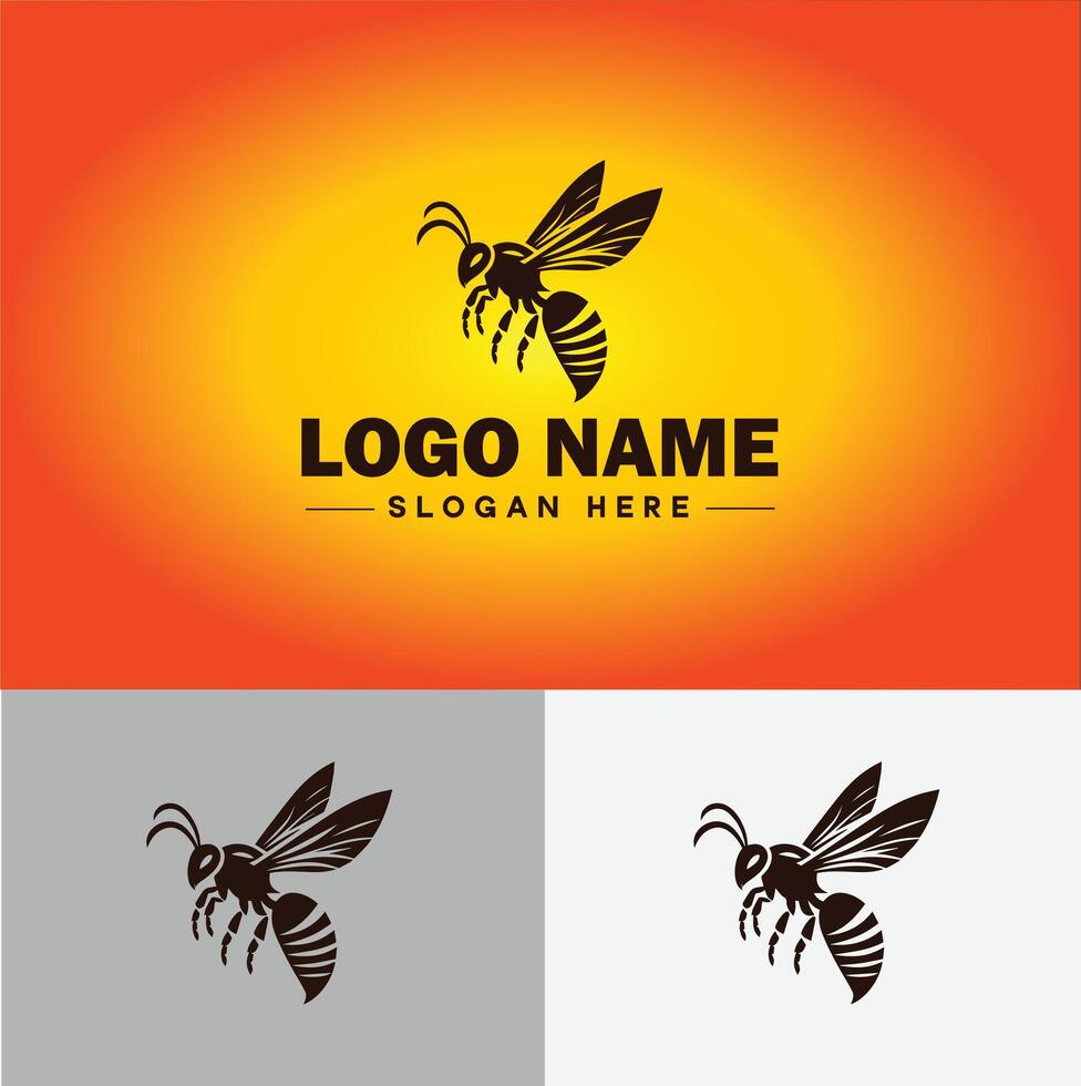 hornet bee logo icon for business brand app icon hornet bee logo template vector