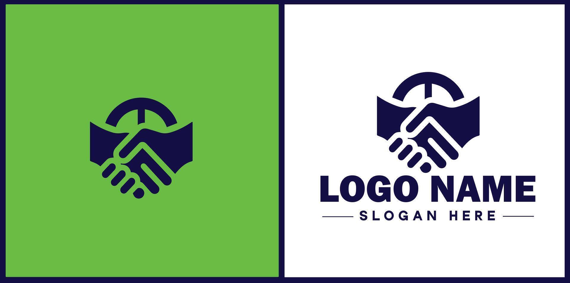 handshake logo icon for business brand app icon deal people friendship partnership cooperation business teamwork trust logo template vector