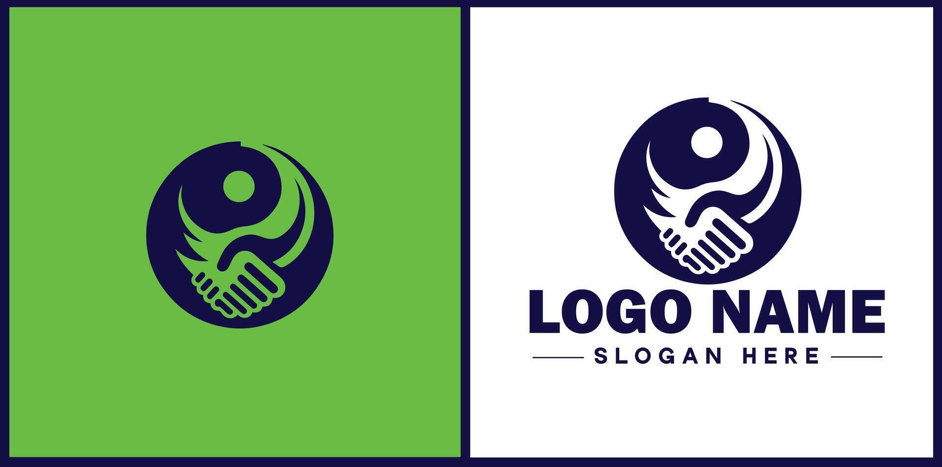 handshake logo icon for business brand app icon deal people friendship partnership cooperation business teamwork trust logo template vector