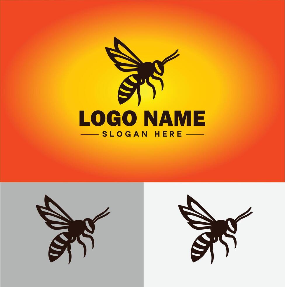 hornet bee logo icon for business brand app icon hornet bee logo template vector