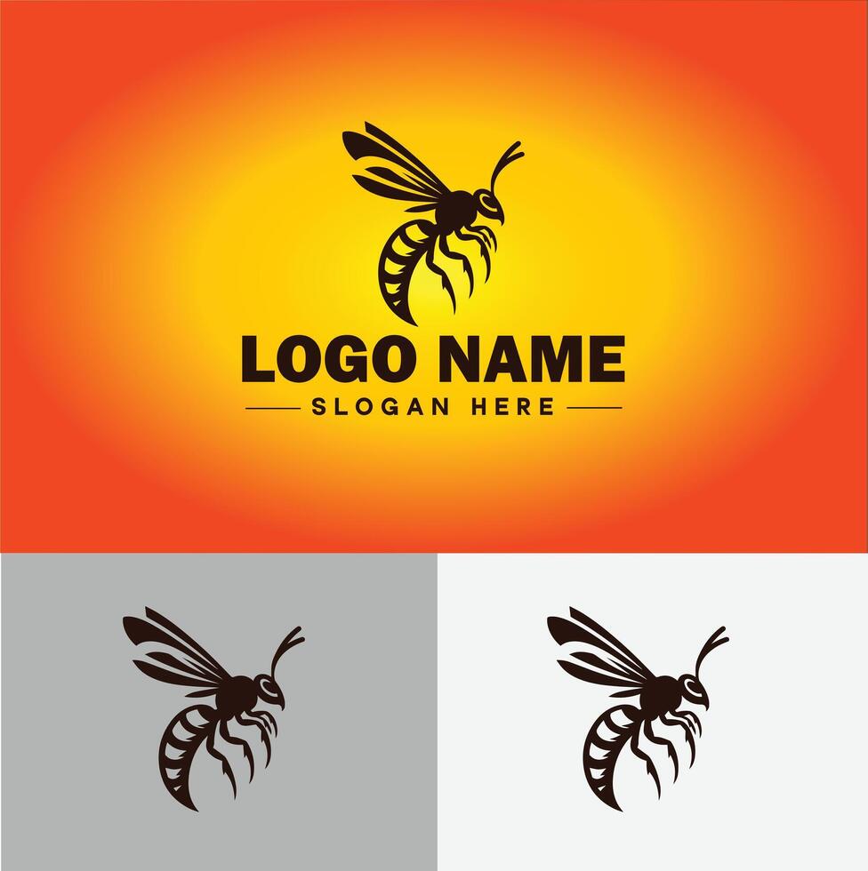 hornet bee logo icon for business brand app icon hornet bee logo template vector