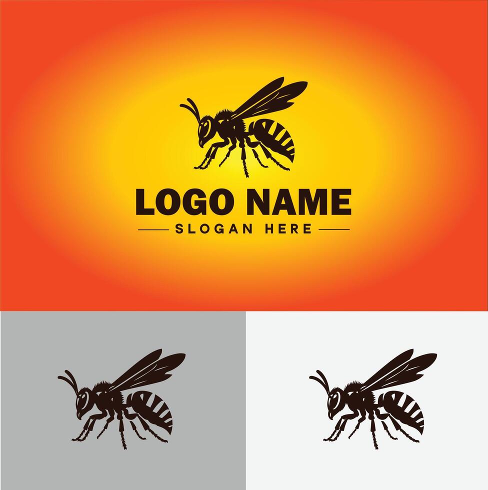 hornet bee logo icon for business brand app icon hornet bee logo template vector