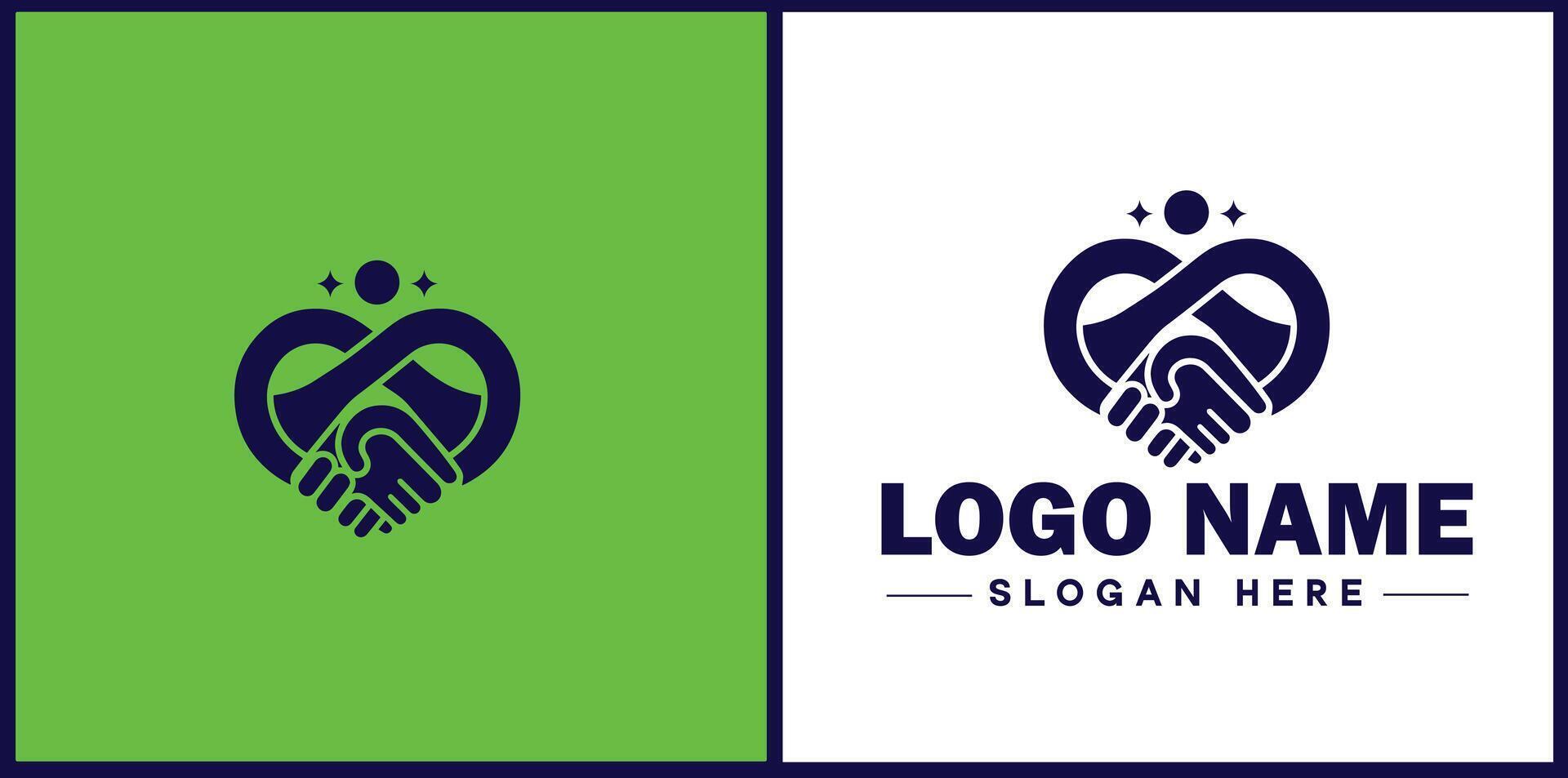 handshake logo icon for business brand app icon deal people friendship partnership cooperation vector