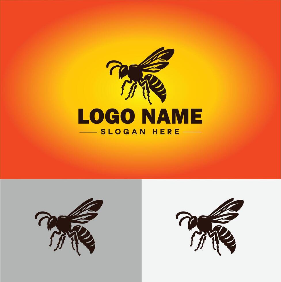 hornet bee logo icon for business brand app icon hornet bee logo template vector
