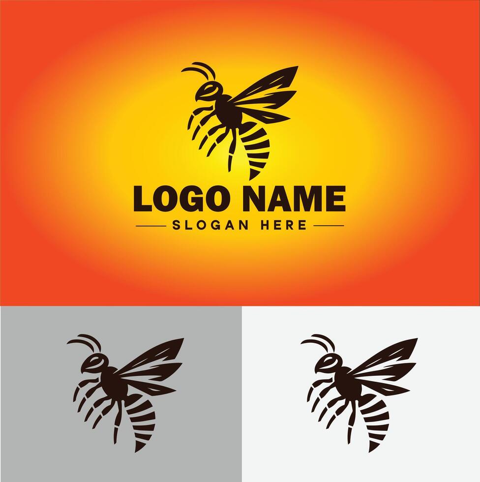 hornet bee logo icon for business brand app icon hornet bee logo template vector