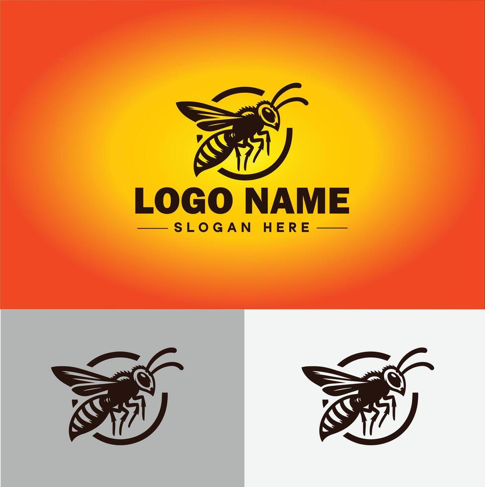 hornet bee logo icon for business brand app icon hornet bee logo template vector