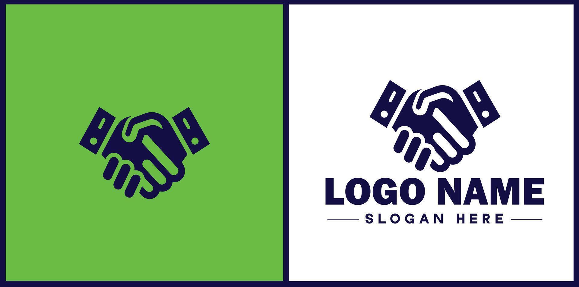 handshake logo icon for business brand app icon deal people friendship partnership cooperation business teamwork trust logo template vector