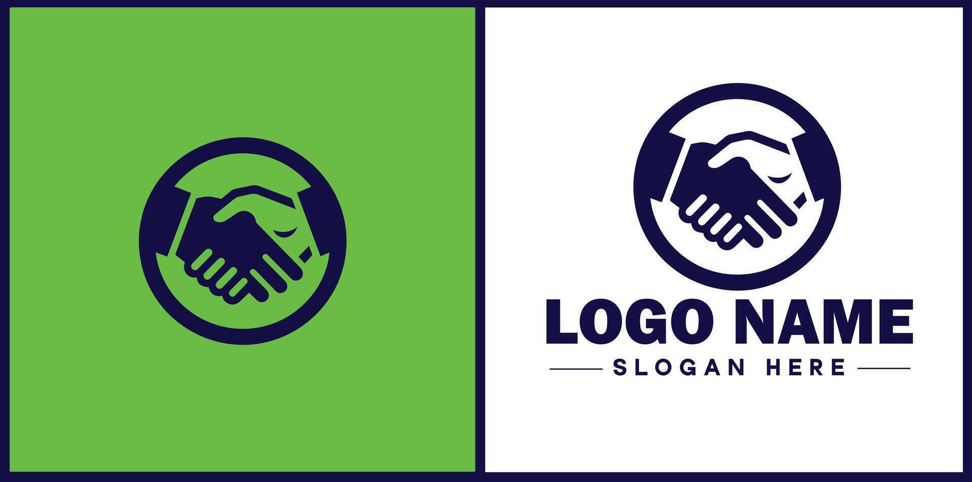 handshake logo icon for business brand app icon deal people friendship partnership cooperation business teamwork trust logo template vector