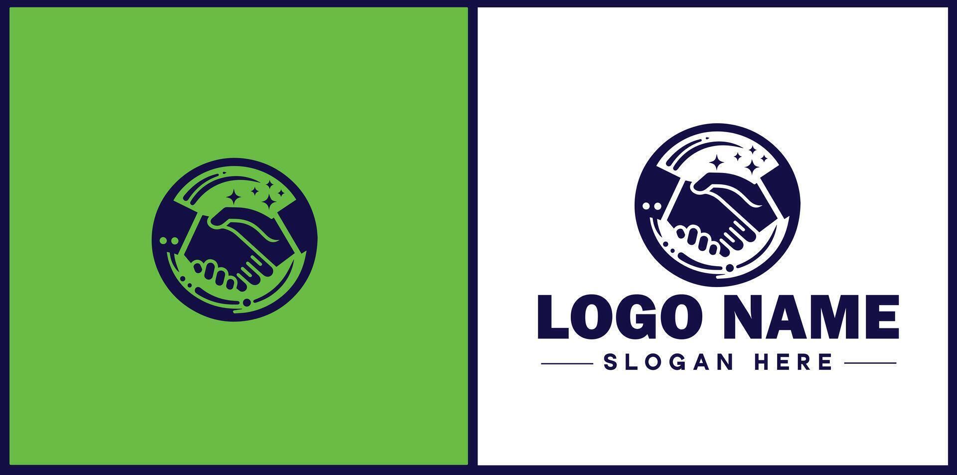 handshake logo icon for business brand app icon deal people friendship partnership cooperation business teamwork trust logo template vector