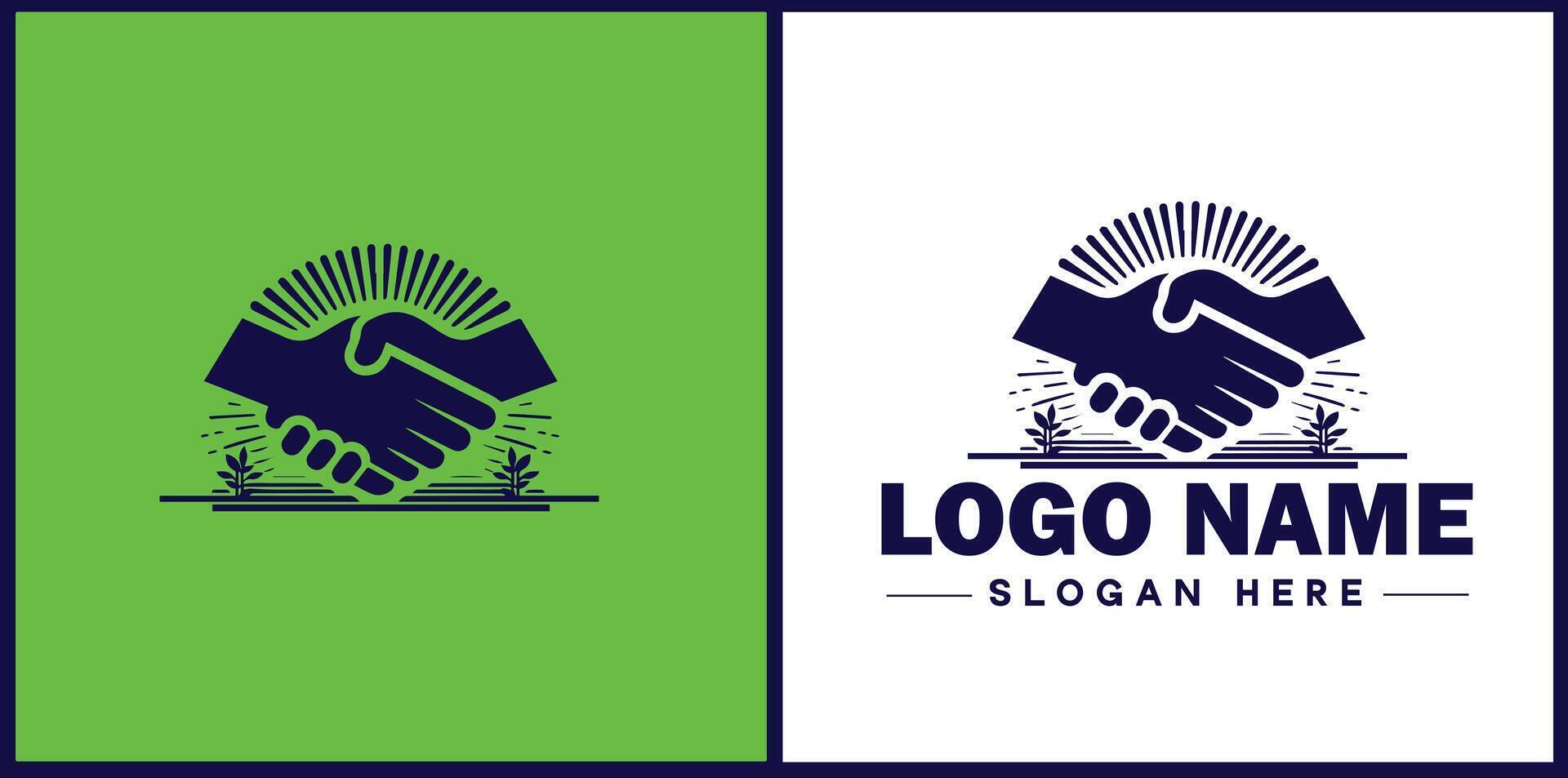 handshake logo icon for business brand app icon deal people friendship partnership cooperation business teamwork trust logo template vector