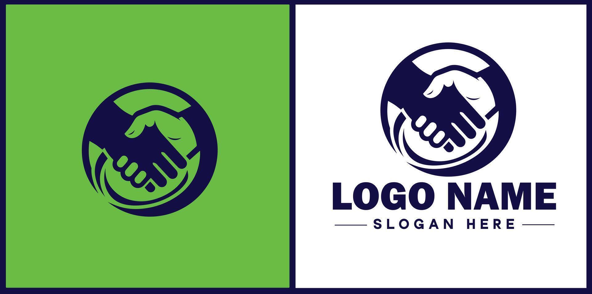 handshake logo icon for business brand app icon deal people friendship partnership cooperation business teamwork trust logo template vector