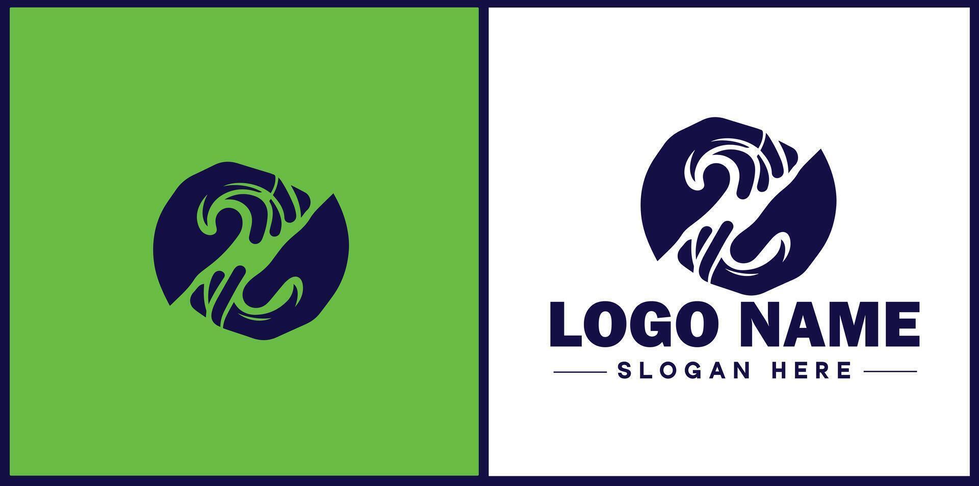 handshake logo icon for business brand app icon deal people friendship partnership cooperation business teamwork trust logo template vector