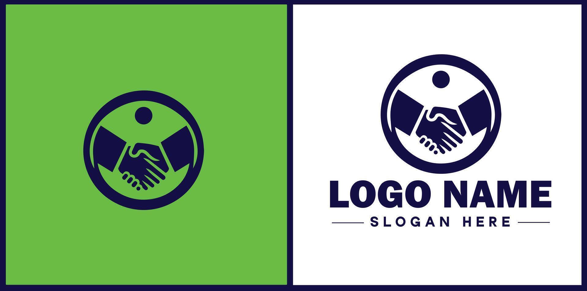 handshake logo icon for business brand app icon deal people friendship partnership cooperation vector