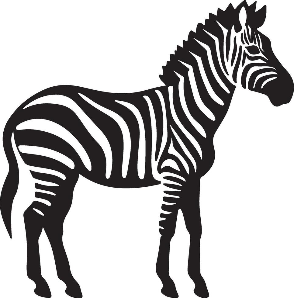 Zebra Silhouette Illustration White Background vector