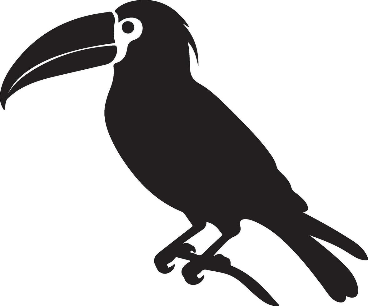 Toucan Silhouette Illustration White Background vector