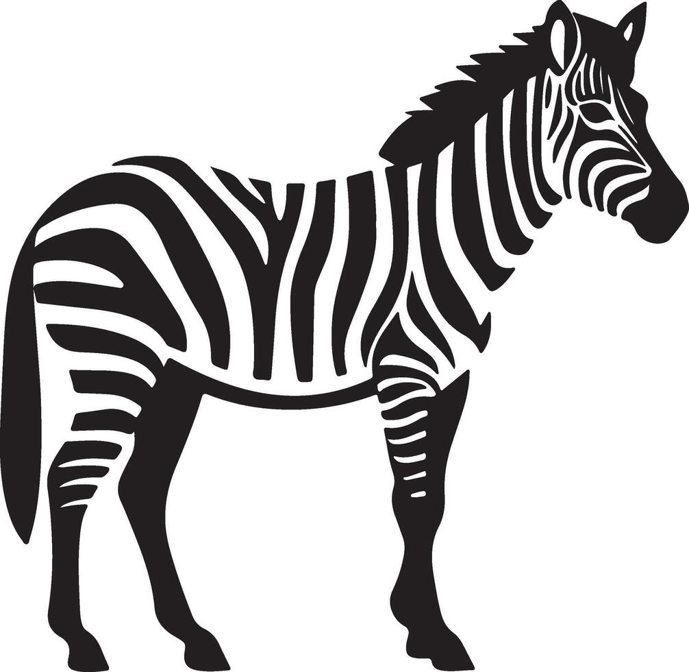 Zebra Silhouette Illustration White Background vector