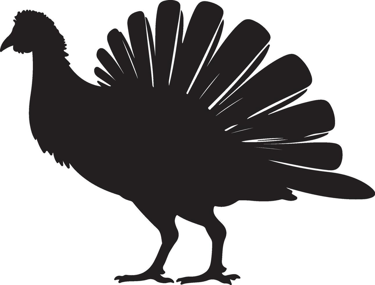 Turkey Silhouette Illustration White Background vector