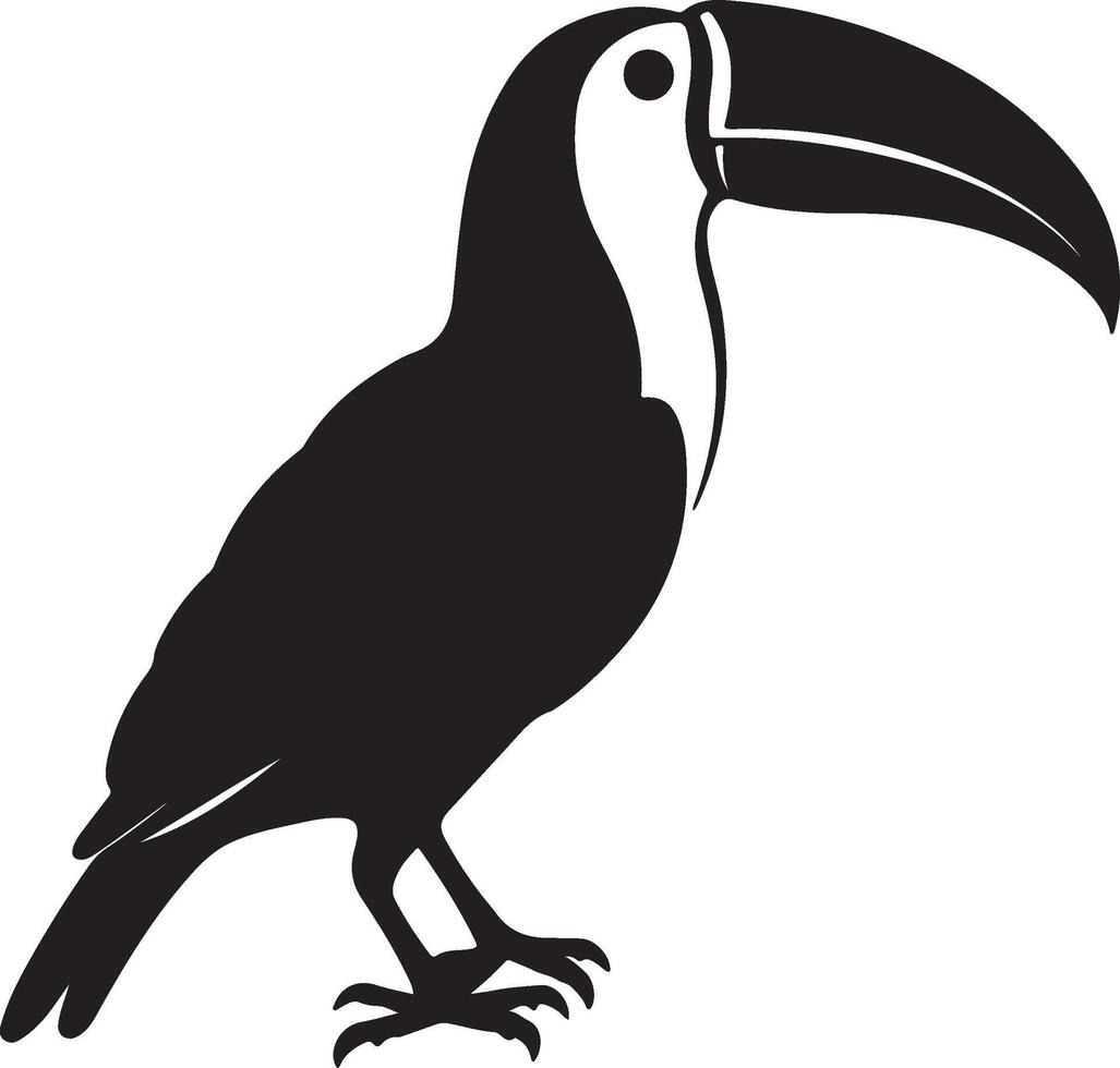 Toucan Silhouette Illustration White Background vector