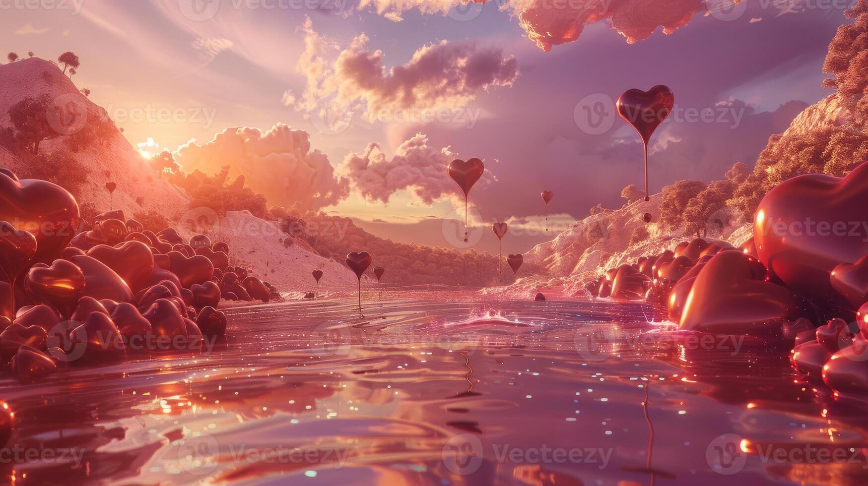 Surreal Chocolate Lake Composition photo