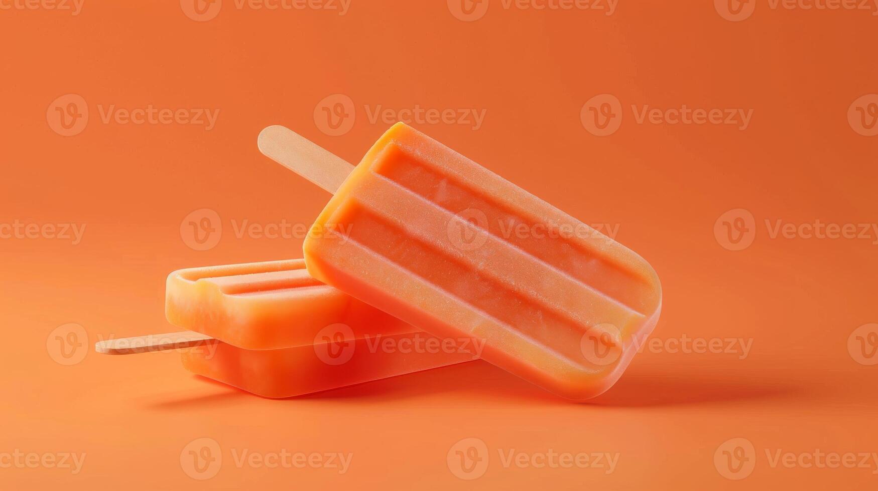 Vibrant Orange Cream Popsicles Stack photo