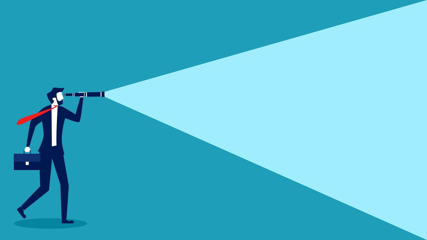businessman looking through a telescope vector