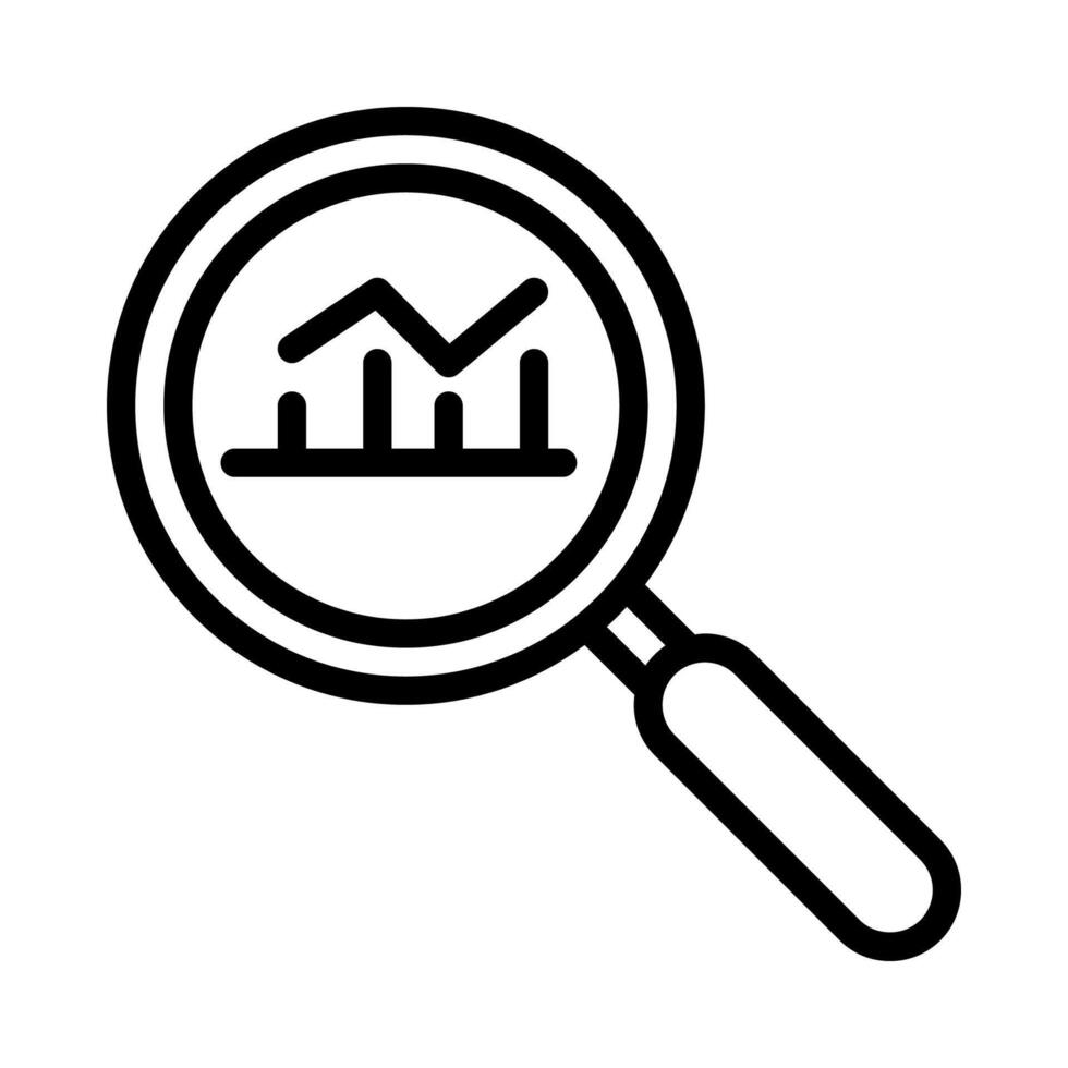 data analysis icon or logo illustration outline black style vector