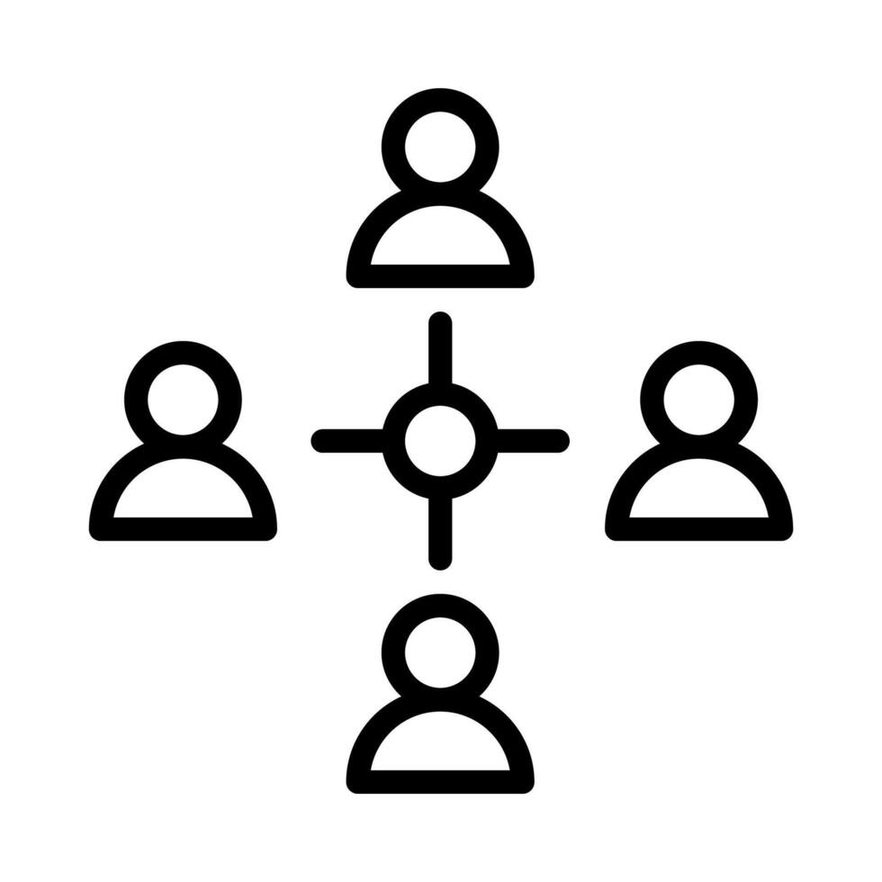 teamwork icon or logo illustration outline black style vector